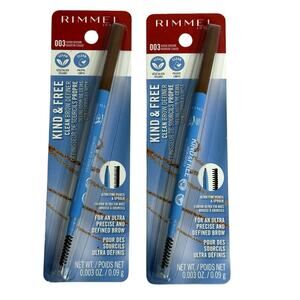 Rimmel Kind & Free Eyeliner Pencil, 003 Warm Brown, 0.35 oz Lot of 2